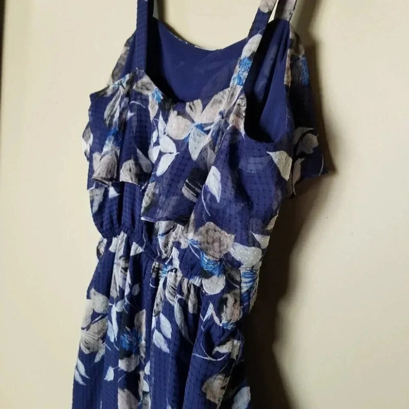 Eliza J Blue Floral Ruffle Midi Dress 14 - Picture 6 of 16